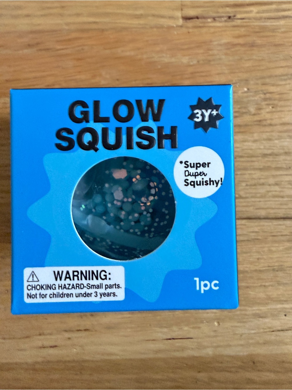 New J'adore Glow in Dark Squish Glitter Sensory Squeeze Squishy Toy Blue Ball 3+